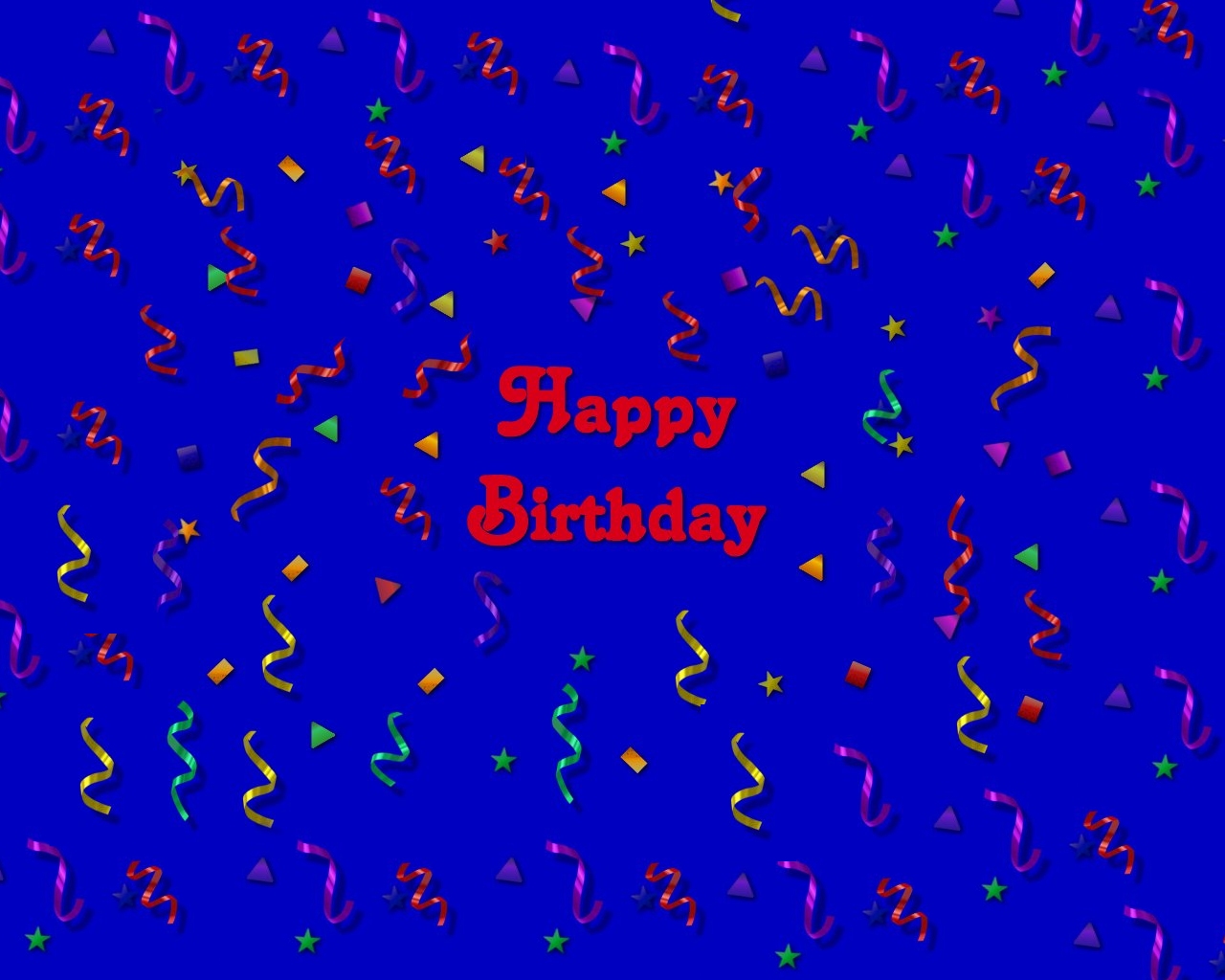 Birthday Wallpaper With Confetti and Streamers