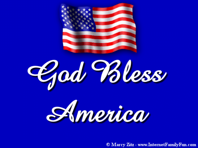 American Flag Printable image with God Bless America Message