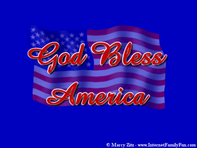 American Flag Wallpaper image with God Bless America Message